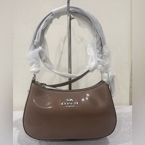 Coach Brown Glossy Shoulder Bag